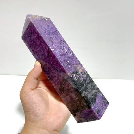 Unique 21CM Charoite Tower Point - Wholesale Crystals
