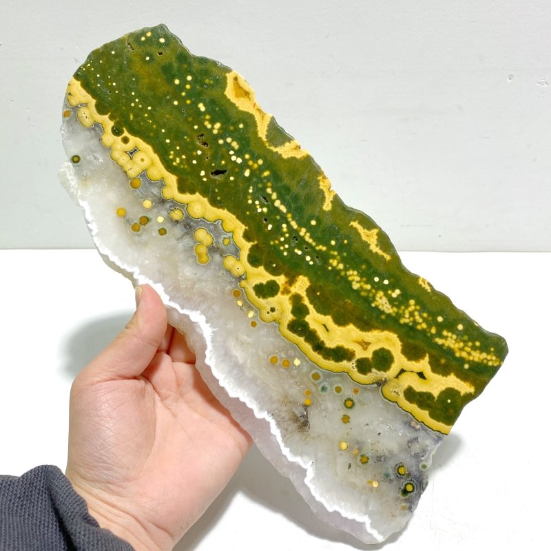 Unique 8th Vein Ocean Jasper Slab With Stand 12 - Wholesale Crystals