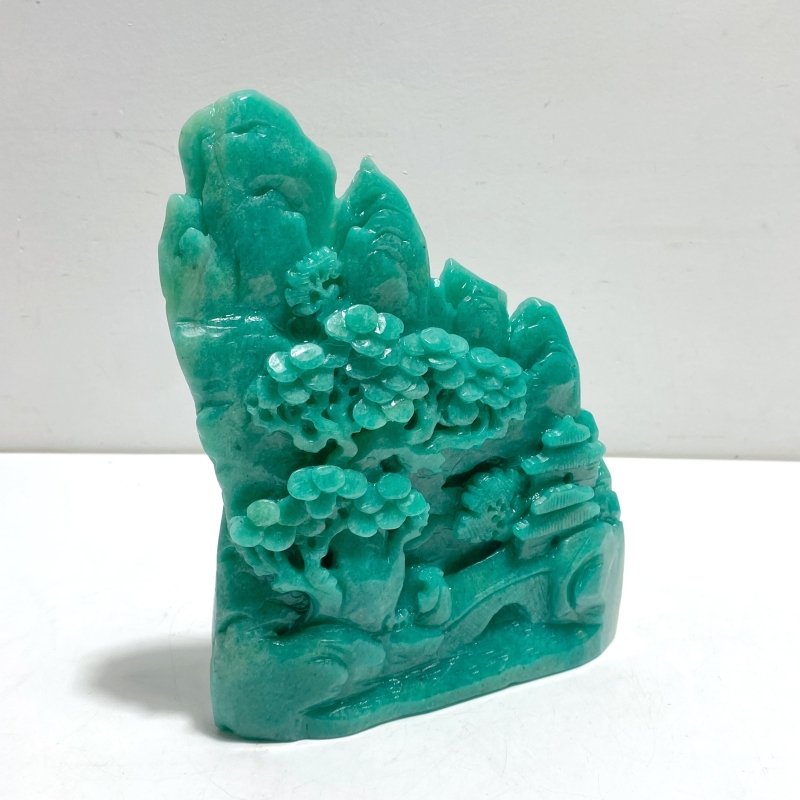 Unique Amazonite Landscape Pavilion Carving 4 - Wholesale Crystals