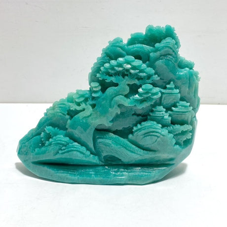 Unique Amazonite Landscape Pavilion Carving 6 - Wholesale Crystals