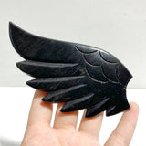 Unique Black Obsidian Heart Wing Carving With Stand -Wholesale Crystals