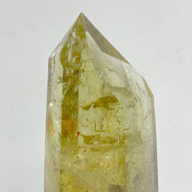 Unique Citrine Tower Point Raw Bottom With Rainbow -Wholesale Crystals