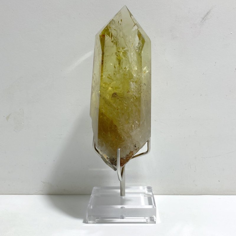 Unique Citrine Tower Point Raw Bottom With Rainbow -Wholesale Crystals