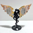 Unique Crazy Agate Demon And Angel Wing Carving With Stand - Wholesale Crystals