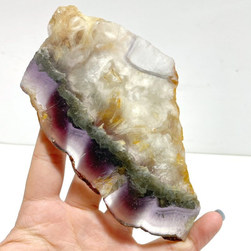 Unique Fluorite Mixed Pyrite Angel Wing With Stand - Wholesale Crystals