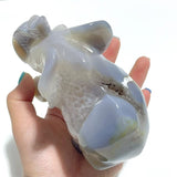 Unique Geode Agate Druzy Elephant Carving - Wholesale Crystals
