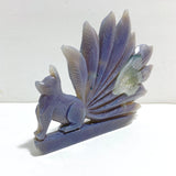 Unique Geode Druzy Agate Nine - tailed Fox Carving 2 - Wholesale Crystals