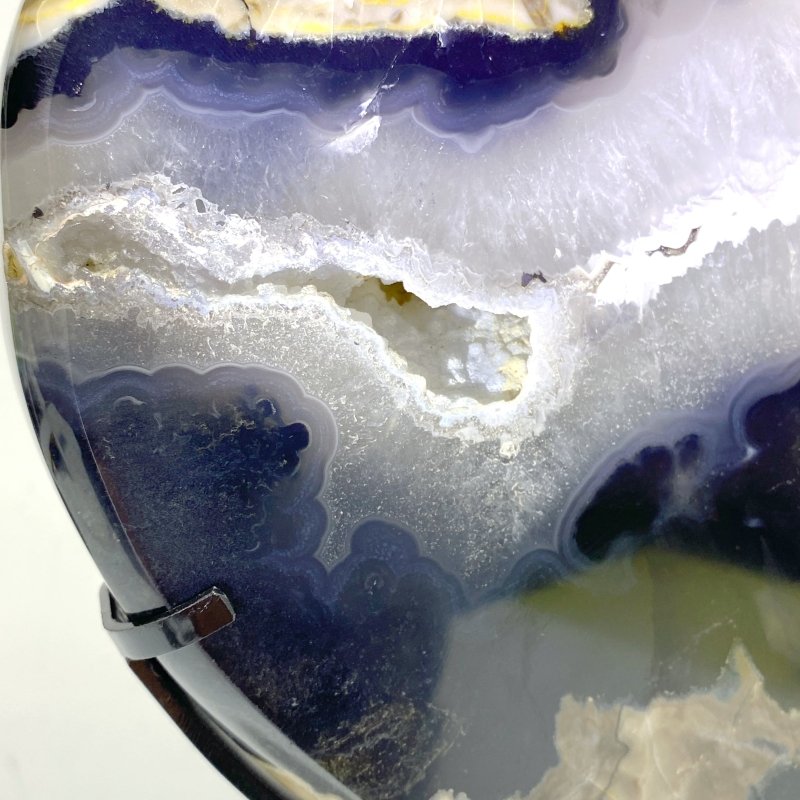 Unique Geode Druzy Volcano Agate Heart Carving With Stand(UV - Reactive) 1 - Wholesale Crystals