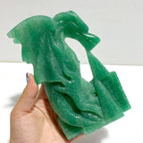 Unique Green Aventurine Flying Dragon Castle Carving 3 - Wholesale Crystals