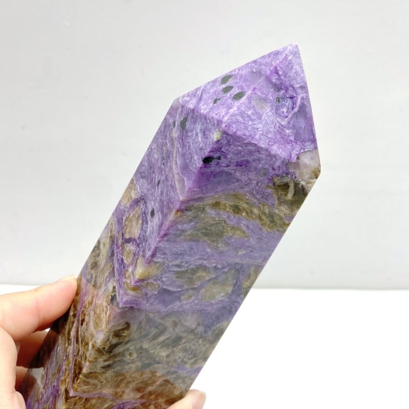 Unique Large Charoite Four - sided Point 4 - Wholesale Crystals