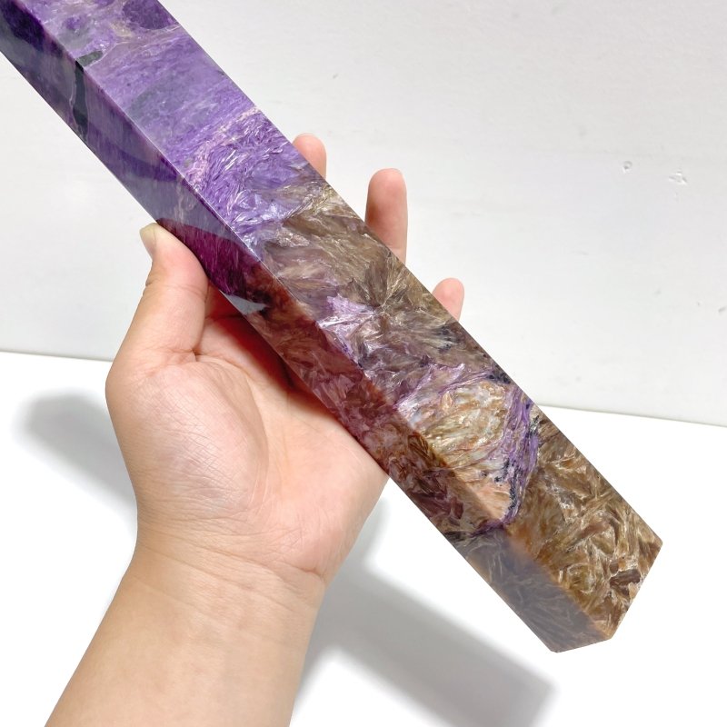 Unique Large Charoite Four - sided Tower For Collection A03 - Wholesale Crystals