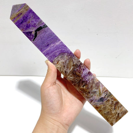 Unique Large Charoite Four - sided Tower For Collection A03 - Wholesale Crystals
