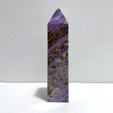Unique Large Charoite Four - sided Tower For Collection A03 - Wholesale Crystals