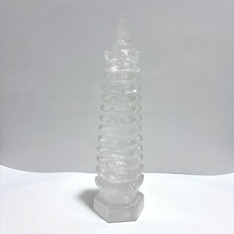 Unique Large Clear Quartz Wenchang Tower 13 - level Pagoda - Wholesale Crystals