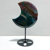 Unique Large Ocean Jasper Moon Carving With Stand - Wholesale Crystals