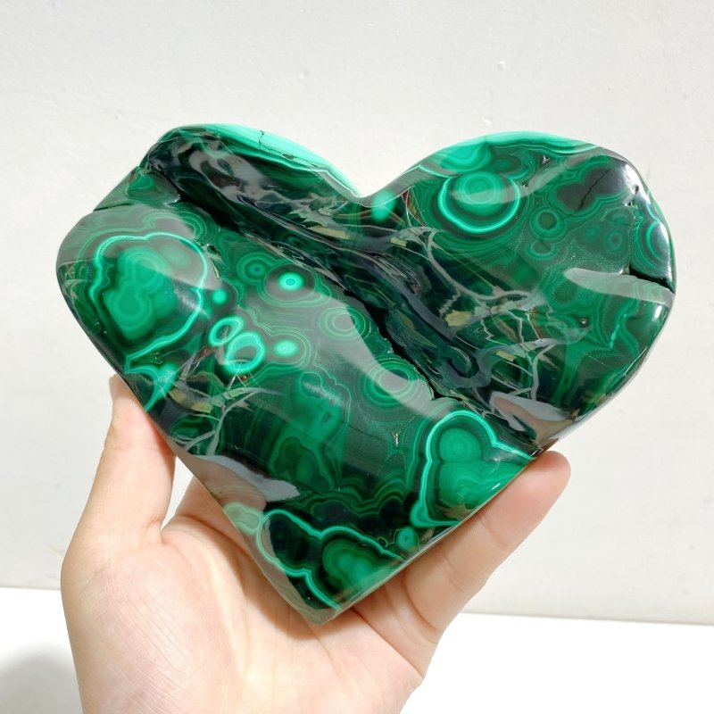 Unique Malachite Heart With Stand - Wholesale Crystals
