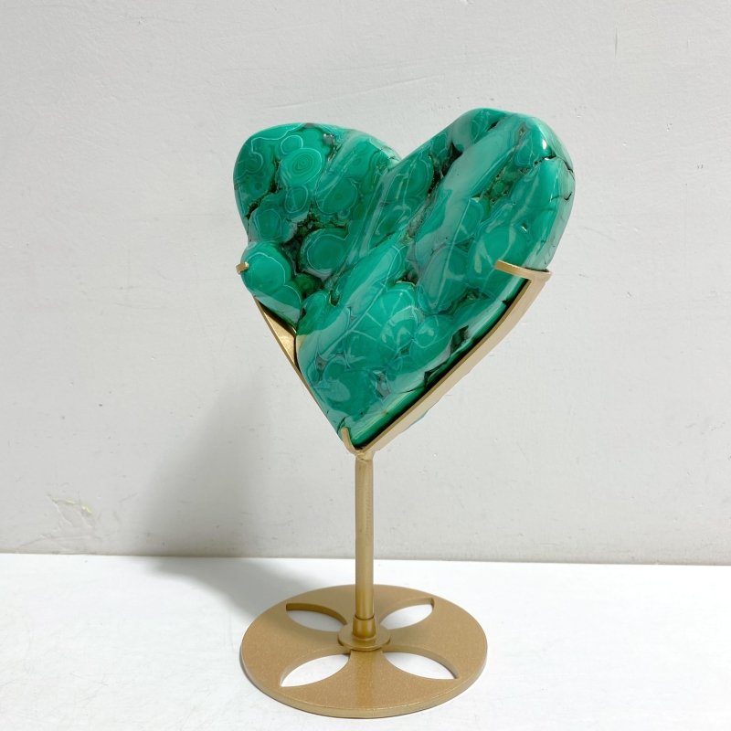 Unique Malachite Heart With Stand -Wholesale Crystals