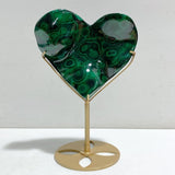 Unique Malachite Heart With Stand -Wholesale Crystals