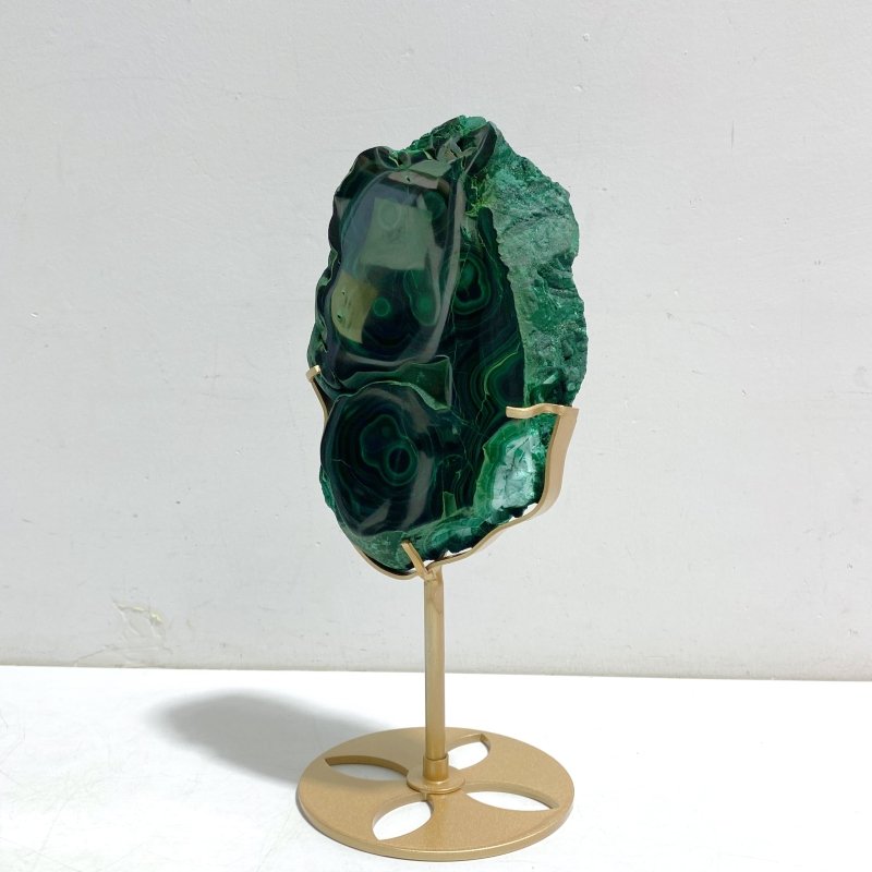 Unique Malachite Raw Bottom With Stand -Wholesale Crystals