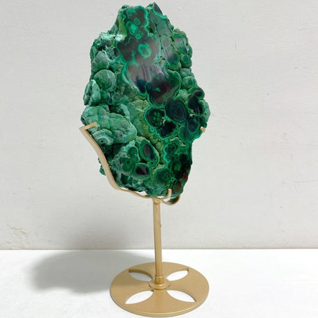 Unique Malachite Raw Bottom With Stand -Wholesale Crystals