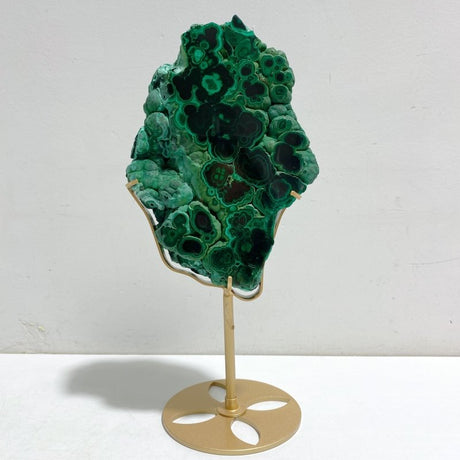 Unique Malachite Raw Bottom With Stand -Wholesale Crystals
