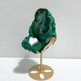 Unique Malachite Specimen Raw Bottom With Stand - Wholesale Crystals