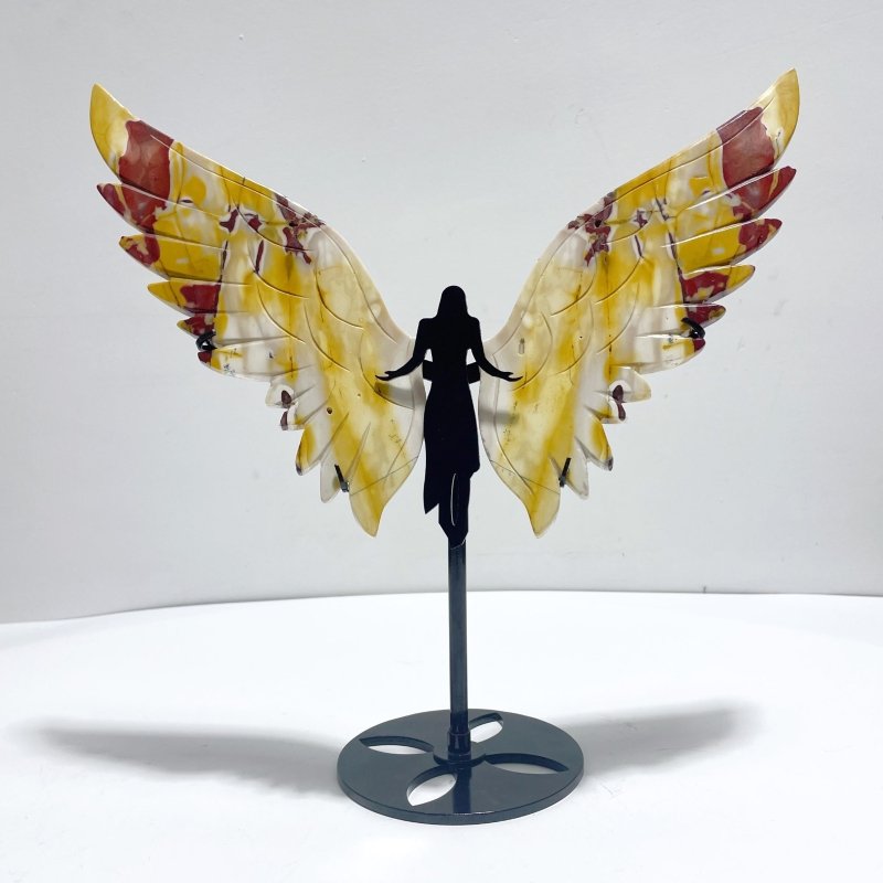 Unique Mookaite Angel Wing Carving With Stand - Wholesale Crystals