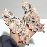 Unique Morocco Agate Butterfly Wing Carving With Stand - Wholesale Crystals