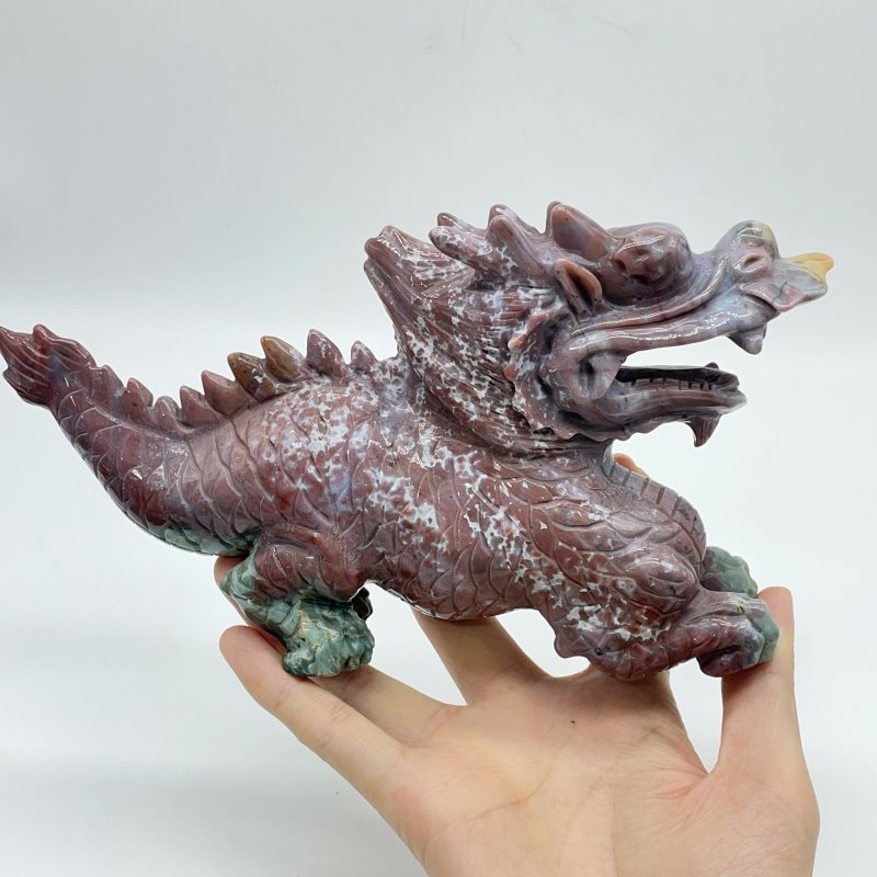 Unique Ocean Jasper China Dragon Carving -Wholesale Crystals