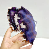 Unique Purple Sakura Flower Agate Butterfly Wing Carving With Stand - Wholesale Crystals