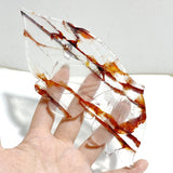 Unique Red Fire Quartz Butterfly Wing Carving With Stand -Wholesale Crystals