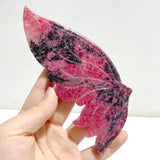 Unique Rhodonite Mixed Quartz Butterfly Wing Carving With Stand -Wholesale Crystals