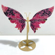 Unique Rhodonite Mixed Quartz Butterfly Wing Carving With Stand -Wholesale Crystals