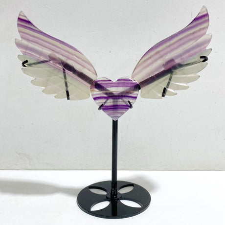 Unique Symmetrical Fluorite Heart Wing Carving With Stand -Wholesale Crystals