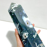 Unique Tall Geode Druzy Moss Agate Point - Wholesale Crystals