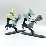 Wholesale Crystal Butterfly Wing Carving with Deer Stand (Assorted Materials) -Wholesale Crystals