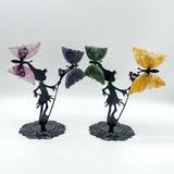 Wholesale Crystal Butterfly Wing Carving with Fairy Metal Stand (Mixed Materials) -Wholesale Crystals