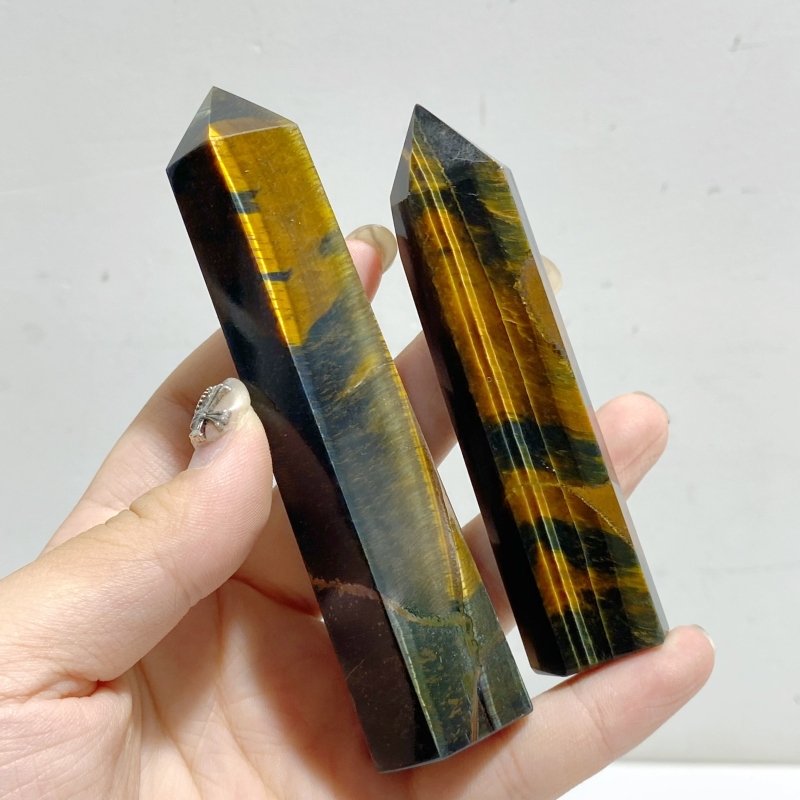 Yellow & Blue Tiger Eye Point Wholesale -Wholesale Crystals