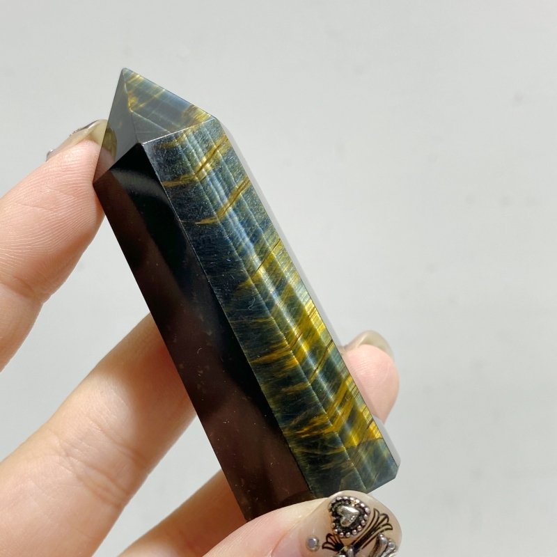 Yellow & Blue Tiger Eye Point Wholesale -Wholesale Crystals