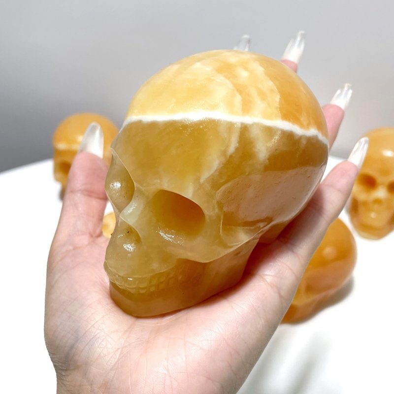 Yellow Calcite Skull Carving Wholesale - Wholesale Crystals