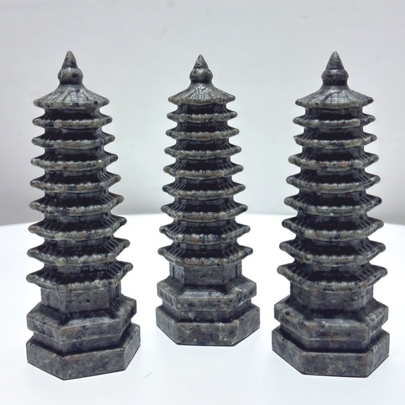 Yooperlite Wenchang Tower 9 - level Pagoda Wholesale (UV Reactive) - Wholesale Crystals