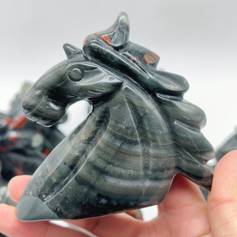 11 Pieces Africa Blood Stone Unicorn Carving - Wholesale Crystals