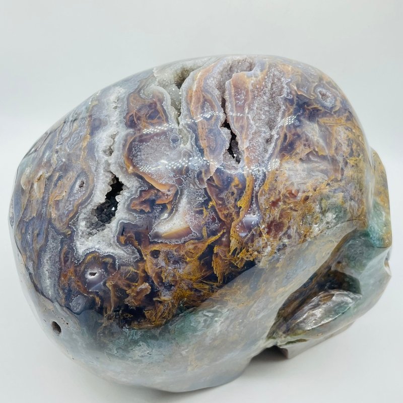 11.77kg(25.8lbs) Unique Large Ocean Jasper Geode Skull -Wholesale Crystals