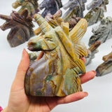 12 Pieces Beautiful Ocean Jasper Unicorn Carving -Wholesale Crystals