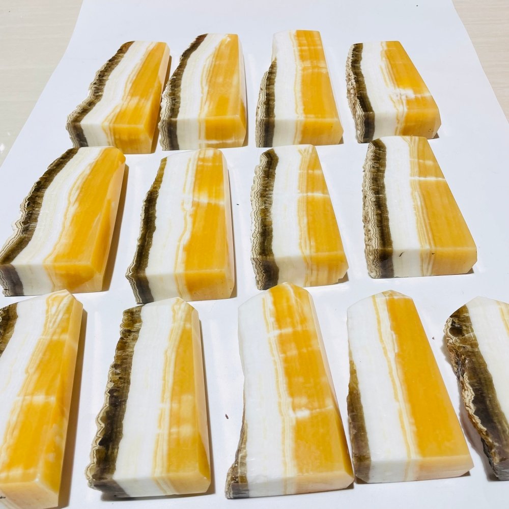 13 Pieces Large Yellow Calcite Tower Points -Wholesale Crystals