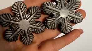 Silver Sheen Obsidian Snowflake Carving Wholesale