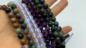 5Types Bracelet Beads Labradorite&Moss Agate Opalite (man made) DIY Beads Wholesale -Wholesale Crystals