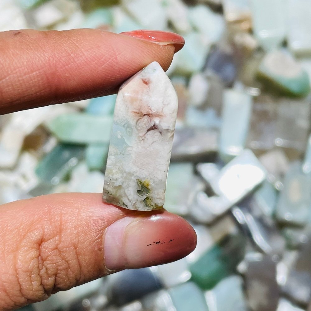 149 Pieces Mini Sakura Flower Agate Four-Sided Tower Points -Wholesale Crystals