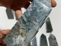 16 Pieces Moss Agate Four-Sided Tower Points