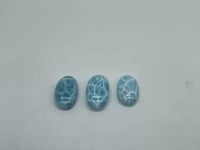 3 Pieces Semicircular Cabochon Larimar DIY Charms Dominican Republic Larimar -Wholesale Crystals